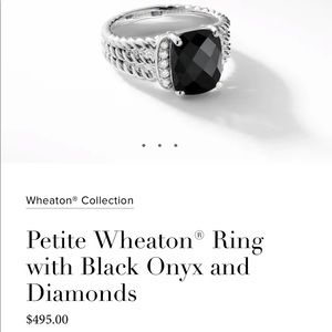 David Yurman Ring with Black Onyx and Diamonds